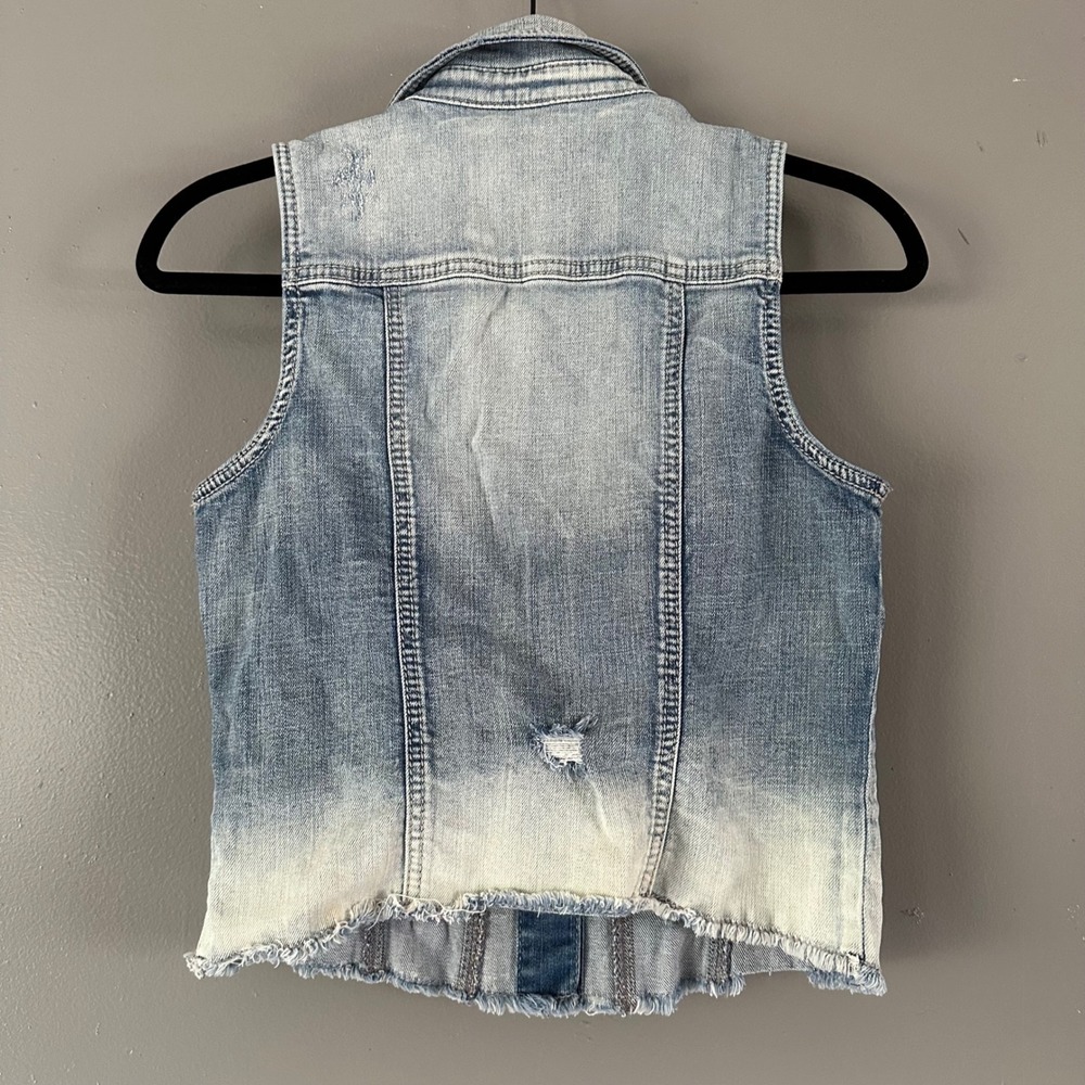 Silver Jeans Co. Acid Wash Distressed Denim Vest Light + Acid‎ Wash SMALL - Picture 6 of 6